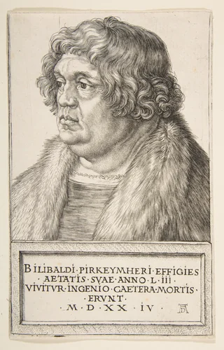 Willibald Pirckheimer by Albrecht Dürer, print, 1524