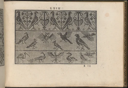La Vera Perfettione del Disegno di varie sorti di recami, page 35 (recto) by Giovanni Ostaus, book, 1567