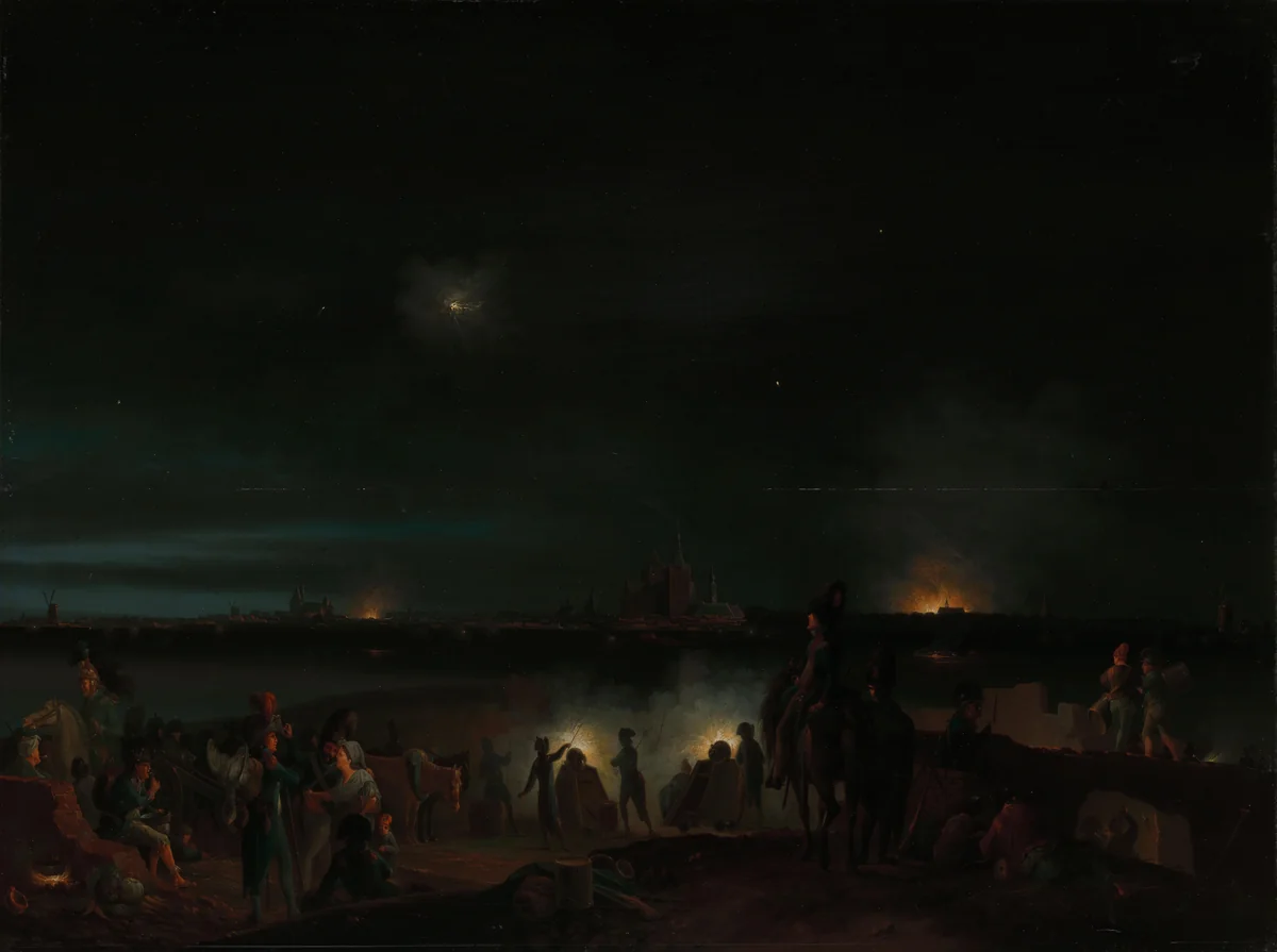 The Shelling of ’s-Hertogenbosch by the French by Josephus Augustus Knip, painting, 1800