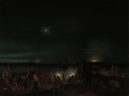 The Shelling of ’s-Hertogenbosch by the French by Josephus Augustus Knip, painting, 1800