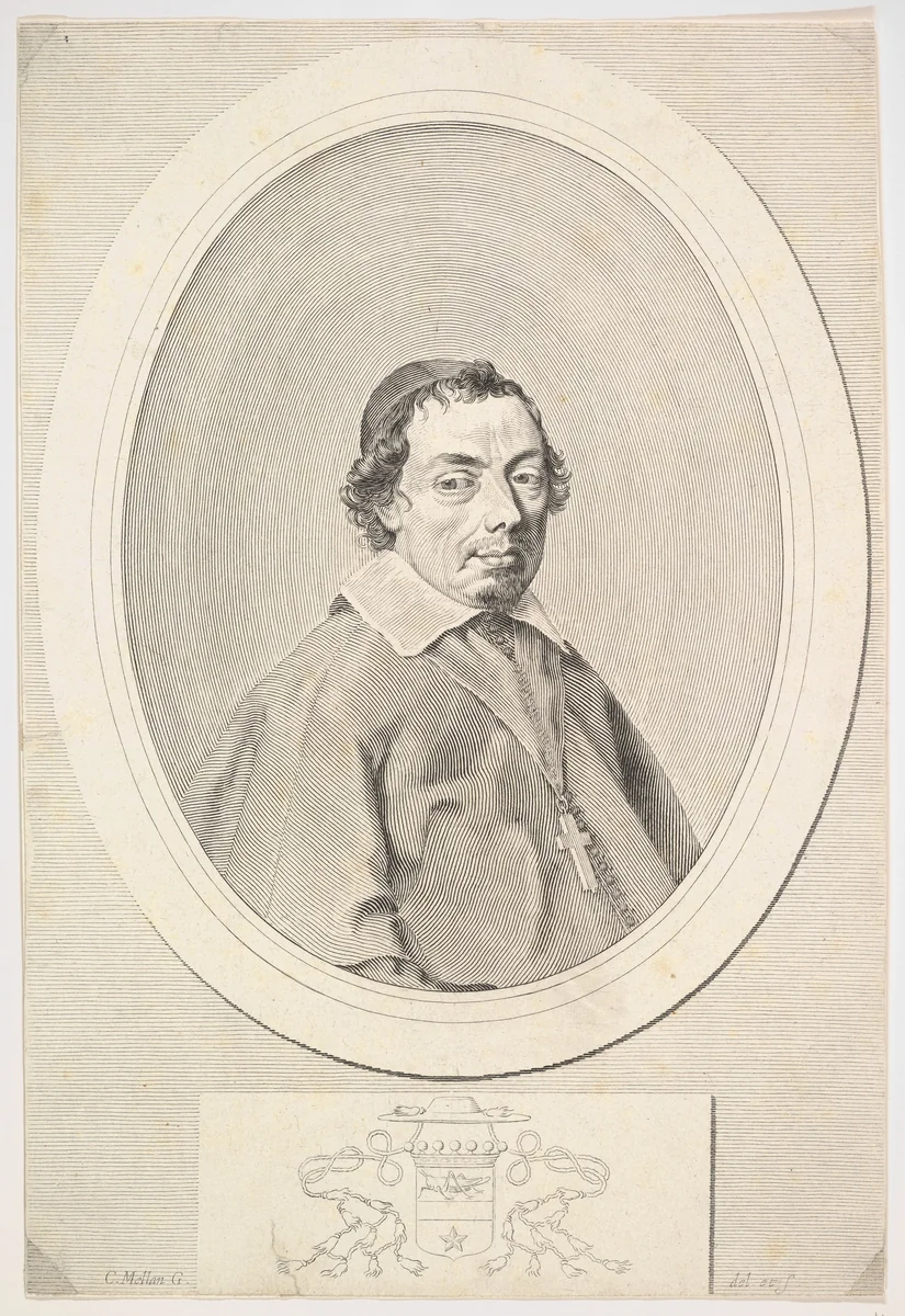 Nicolas Grillié, Bishop of Uzès by Claude Mellan, print, 1610-1660