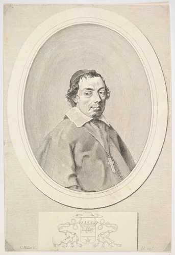 Nicolas Grillié, Bishop of Uzès by Claude Mellan, print, 1610-1660