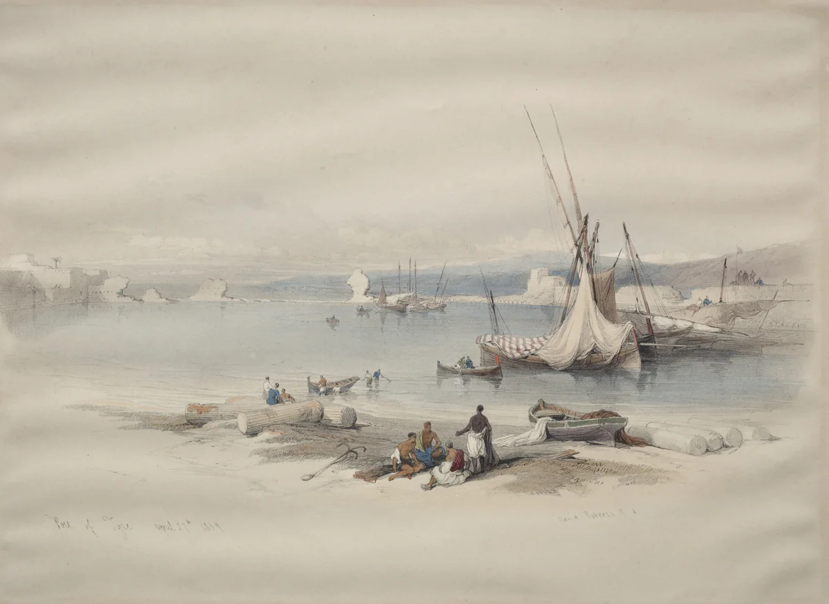 Port of Tyre by David Roberts, print, 1839