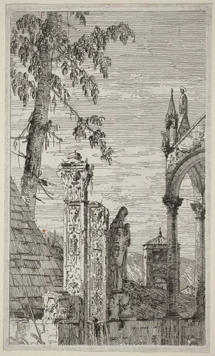 The Bishop's Tomb by Canaletto, print, 1735-1746
