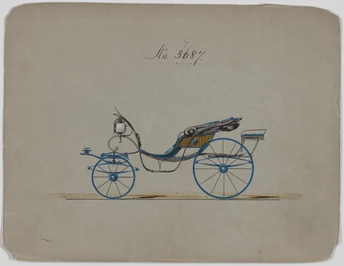 Design for Pony Phaeton, no. 3687 by Brewster & Co., drawing, 1881