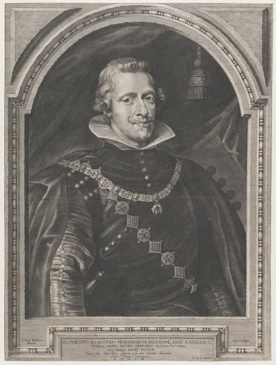 Portrait of Philip IV by Paulus Pontius, print, 1630