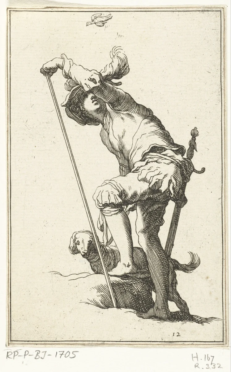 Jonge soldaat by Frederick Bloemaert, print, 1635-1669