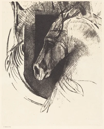 Le Coursier (The Race Horse) by Odilon Redon, print, 1894