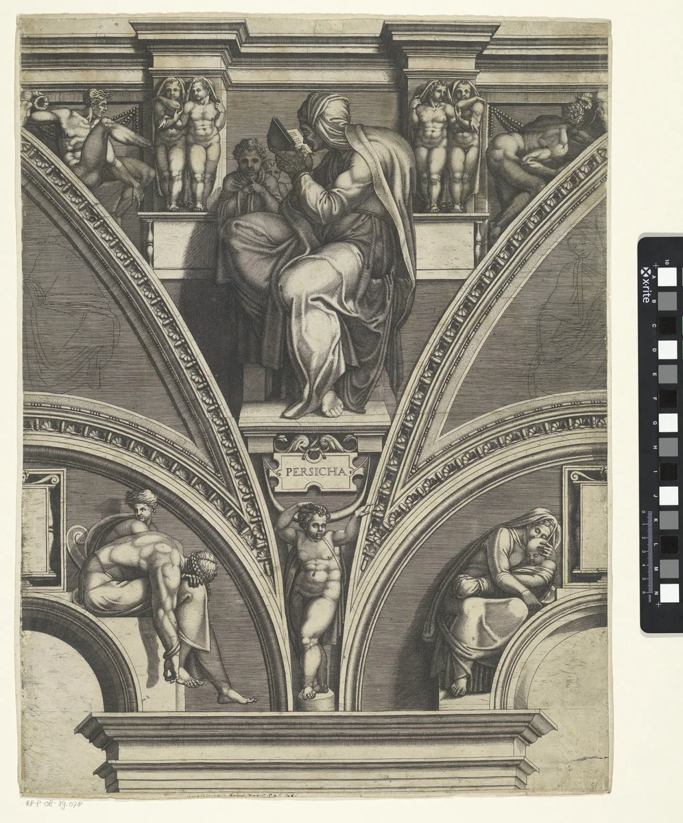 De Perzische Sibille by Giorgio Ghisi, print, 1530-1582