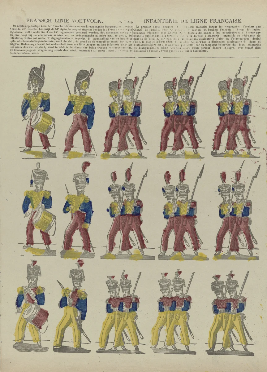 Fransch linie voetvolk / Infanterie de ligne Francaise by Philippus Jacobus Brepols, print, 1800-1833