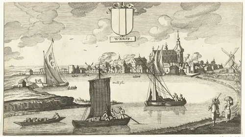 Gezicht op Weesp by Gaspar Bouttats, print, 1679