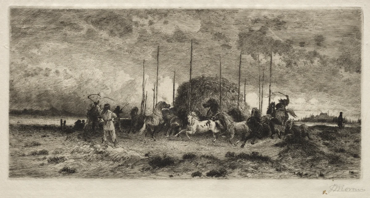 Harvest at San Juan, New Mexico by Peter Moran, print, 1875-1890