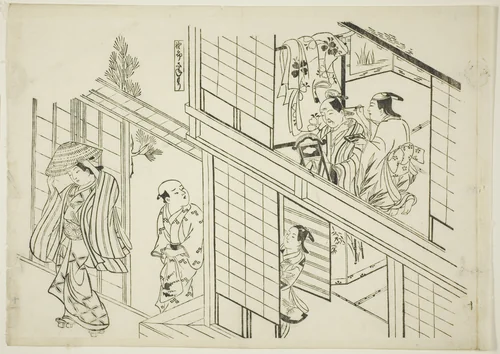 A Young Sanemori (Yaro Sanemori), no. 10 from a series of 12 prints depicting parodies of plays by Okumura Masanobu (奥村政信), print, 1711-1740