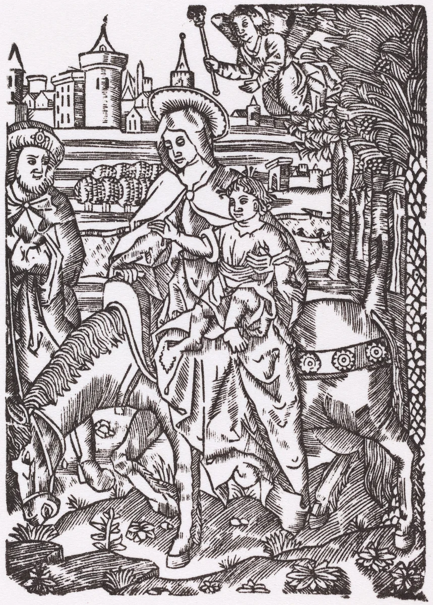 The Flight to Egypt by French 16th Century, print, 1500-1599