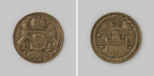 Amsterdam, brandspuitpenning van wijk 59 by anonymous, metalwork, 1700-1799