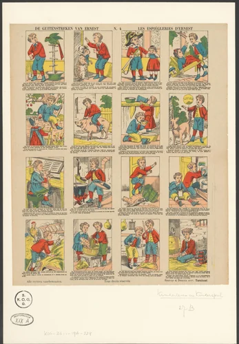 Streken van Ernest by anonymous, print, 1833-1911