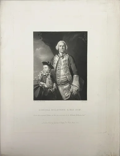 Admiral Holburne and his son by George H. Every, other, 1864