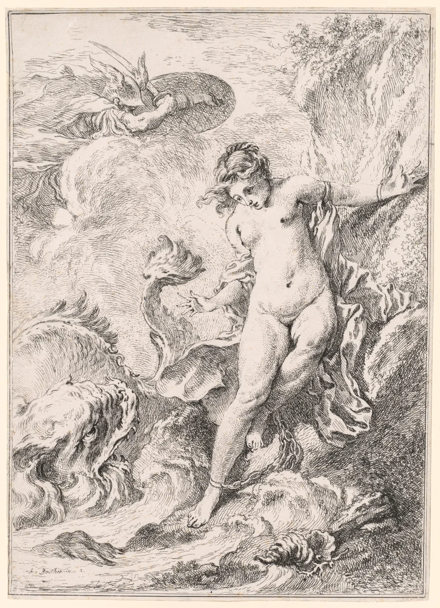 Andromeda (Andromède) by François Boucher, print, 1734