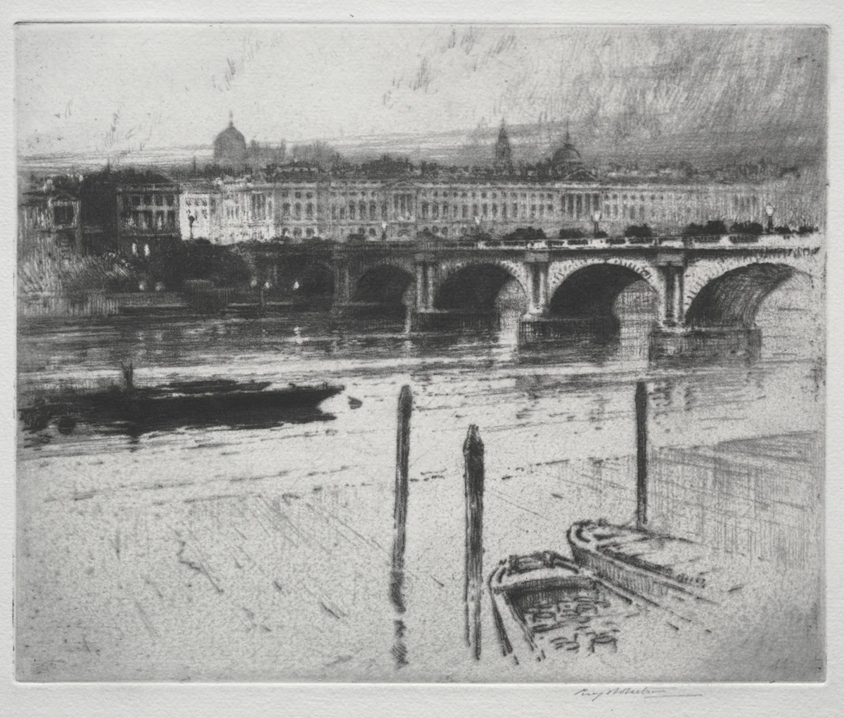 Waterloo Bridge by Percy Robertson, print