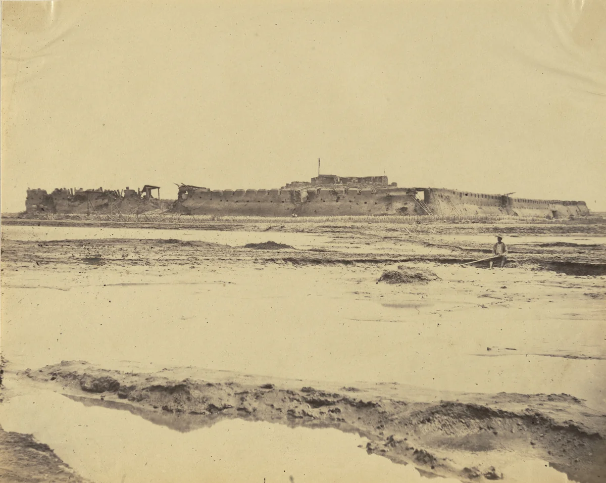 Exterior of North Taku Fort on Peiho River, Showing the English and French Entrance by Felice Beato, photograph, 1860