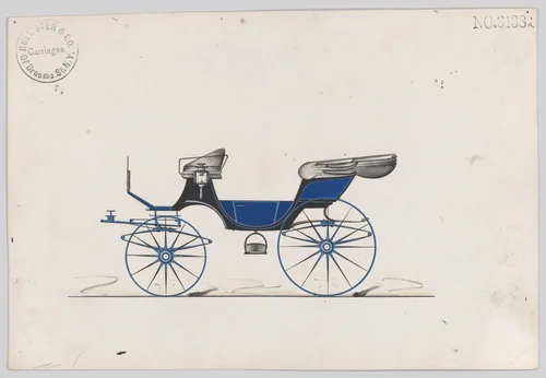 Design for Cabriolet, no. 3138a by Brewster & Co., drawing, 1875