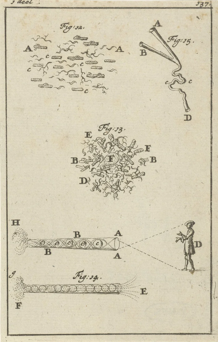 Vier voorstellingen met betrekking tot het zien by Jan Luyken, print, 1684