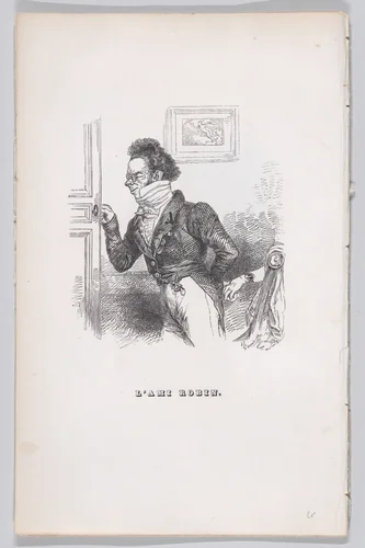 Robin, the Friend, from "The Complete Works of Béranger" by J. J. Grandville, print, 1836