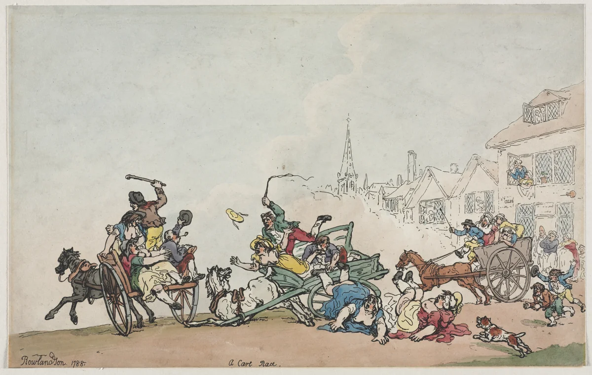 A Cart Race by Thomas Rowlandson, print, 1788