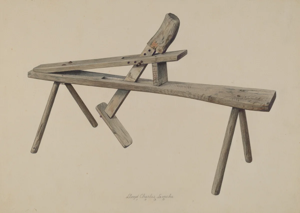 Wood Carver's Bench by Lloyd Charles Lemcke, index of american design, 1938