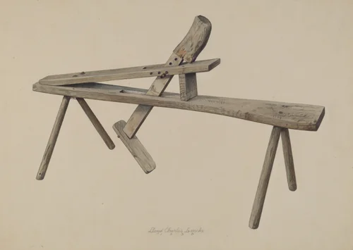 Wood Carver's Bench by Lloyd Charles Lemcke, index of american design, 1938