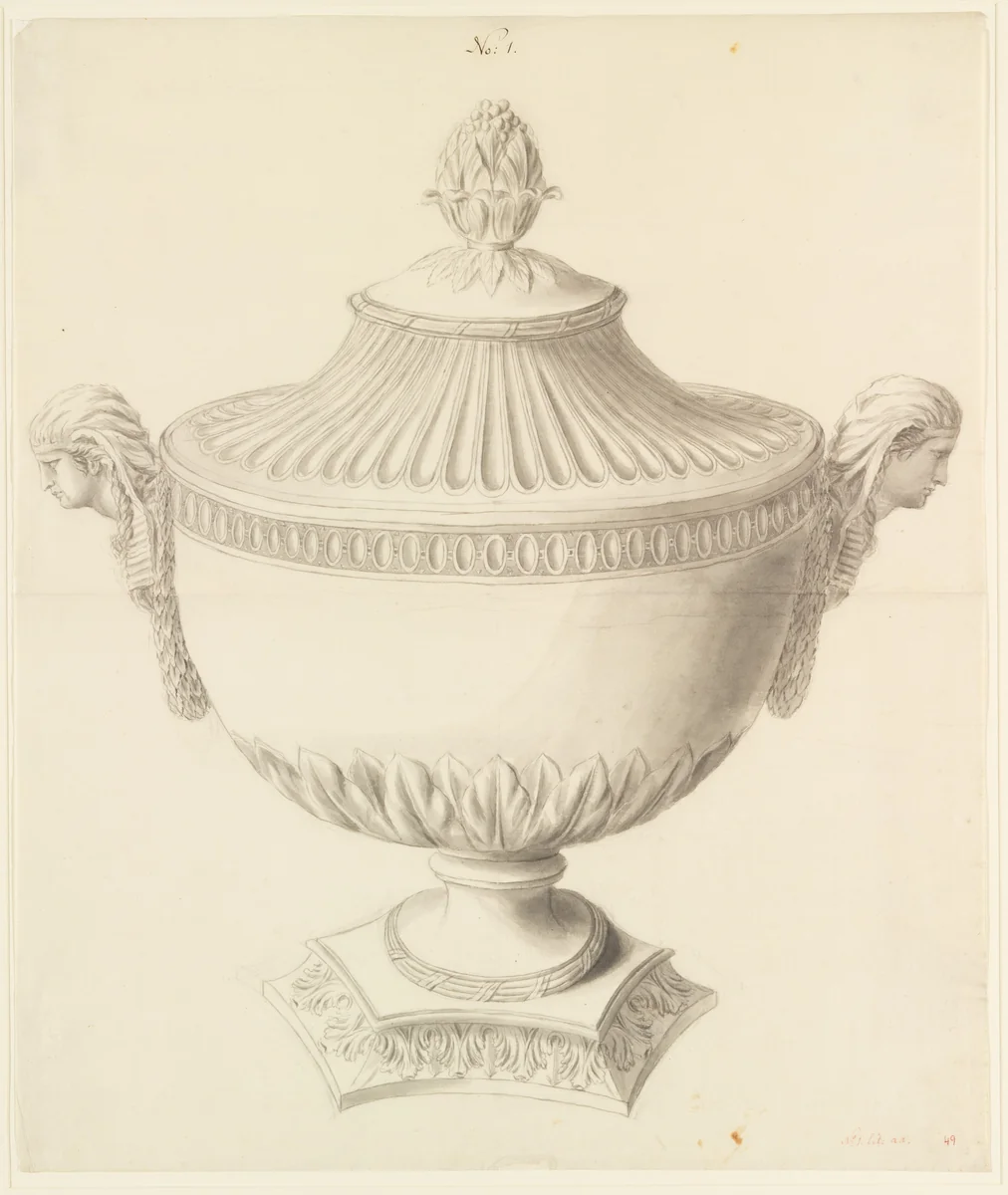 Design for a Lidded Tureen by anonymous, drawing, 1765-1795