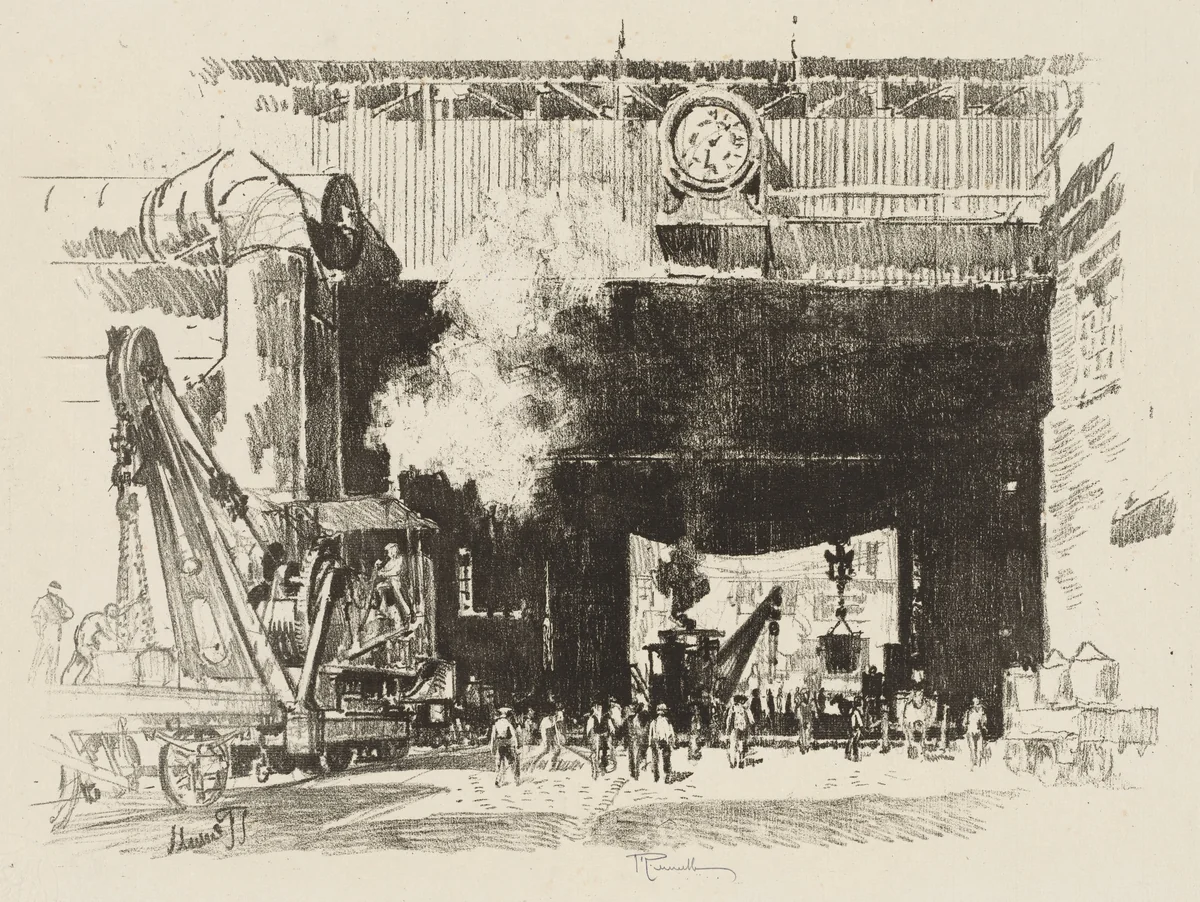 English War Work: The Big Gate of the Big Shop by Joseph Pennell, print, 1916