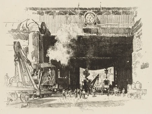 English War Work: The Big Gate of the Big Shop by Joseph Pennell, print, 1916