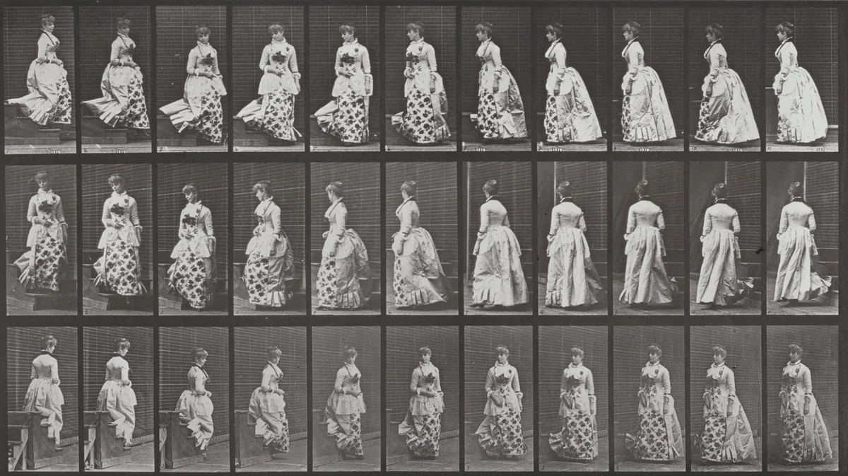 Plate Number 139. Descending stairs and turning by Eadweard Muybridge, photograph, 1887