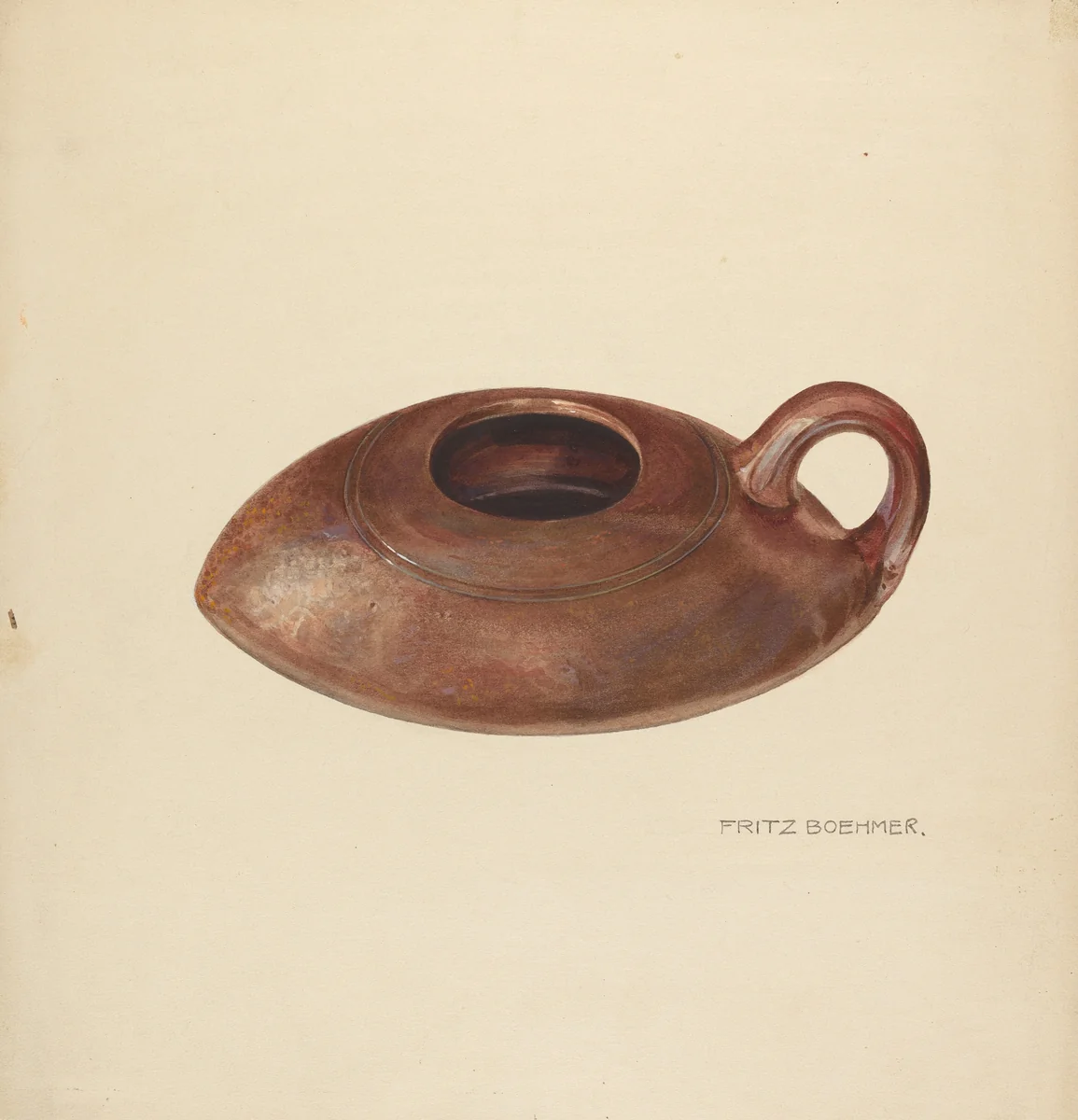 Zoar Fat Lamp by Fritz Boehmer, index of american design, 1937