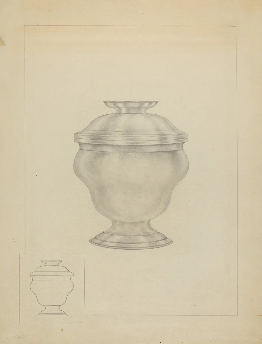 Silver Sugar Bowl by Isidore Steinberg, index of american design, 1936