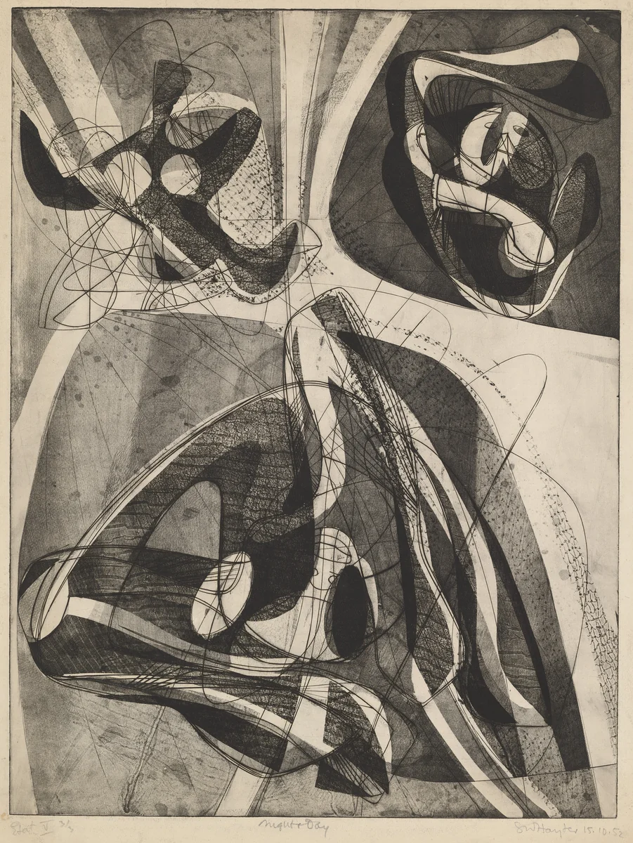 Night and Day by Stanley William Hayter, print, 1951-1954
