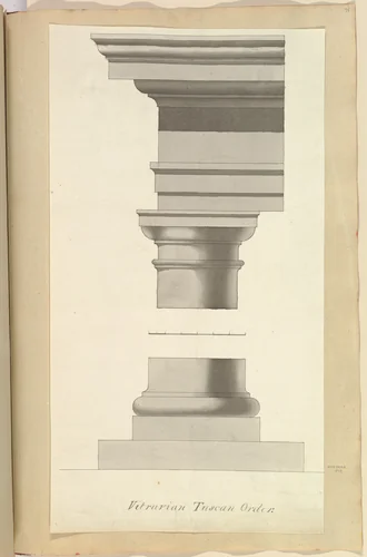 Vitruvian Tuscan Order by Alfred Forrester, drawing, 1845-1870