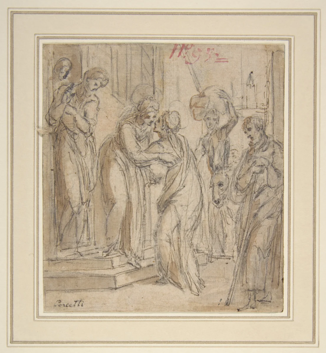The Visitation by Bernardino Poccetti, drawing, 1594-1615