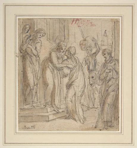 The Visitation by Bernardino Poccetti, drawing, 1594-1615