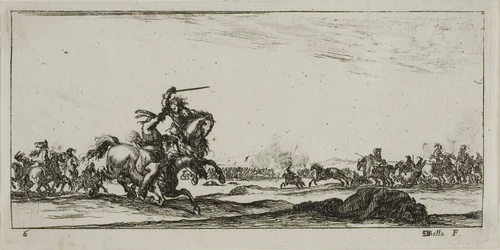 Plate Six from Drawings of Several Movements by Soldiers by Stefano della Bella, print, 1644