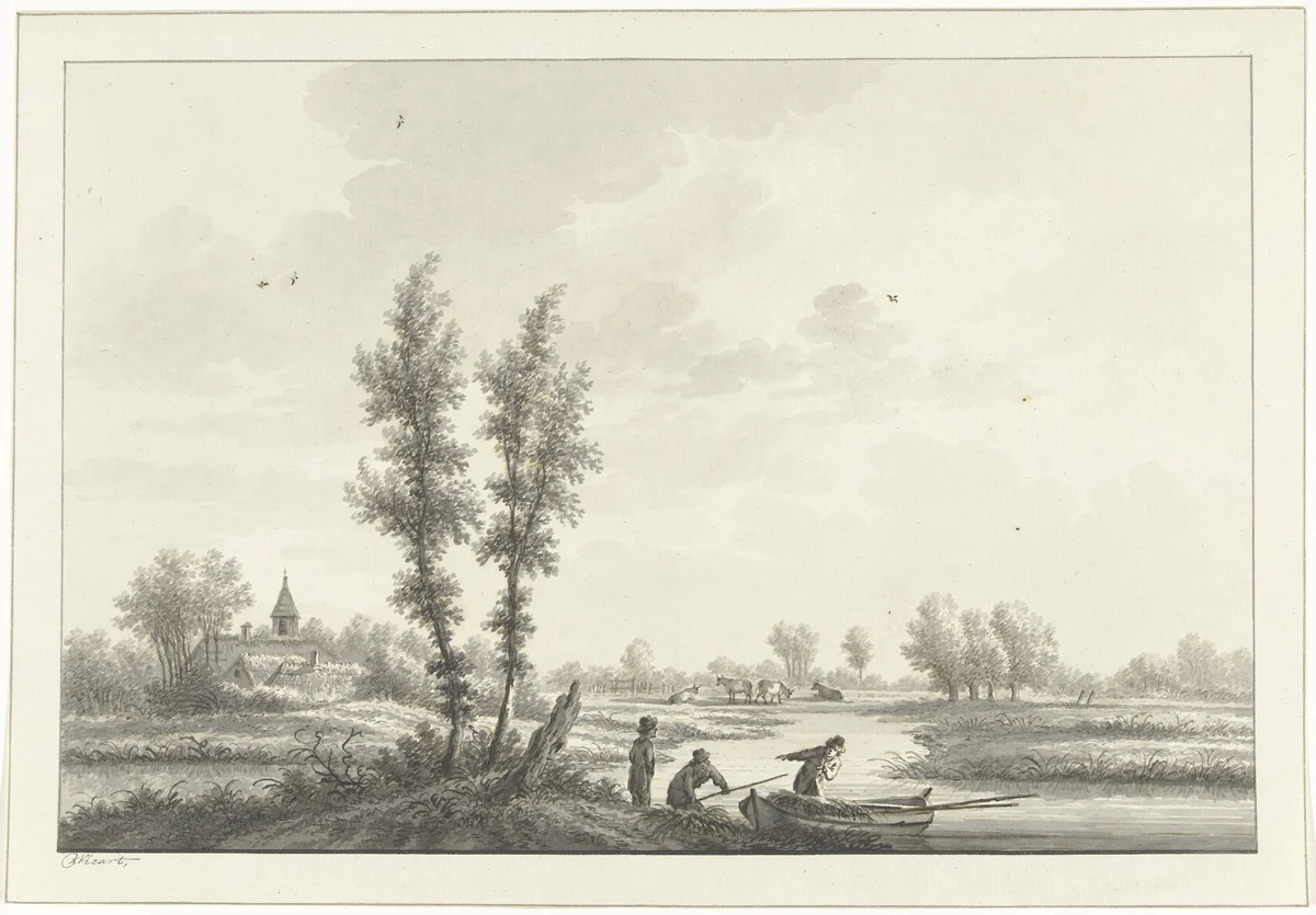 Het dorp de Meern by Nicolaas Wicart, drawing, 1758-1815