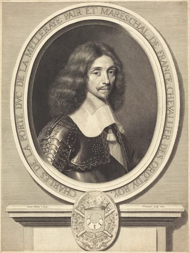 Marechal de La Meilleraye by Robert Nanteuil; Justus van Verus, print, 1662