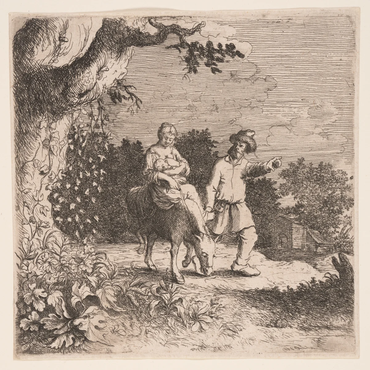 The Flight into Egypt by Willem Basse, print, 1642-1648