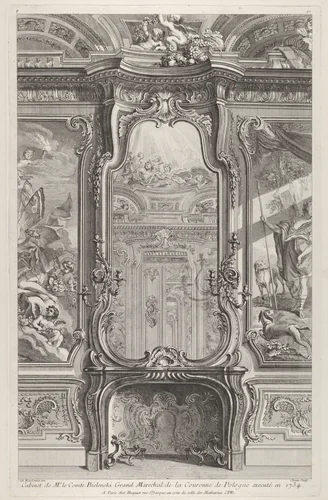 Cabinet de Mr le Compte Bielinski, from "Oeuvres de Juste Aurelle Meissonnier" by Juste Aurèle Meissonnier, print, 1742-1748