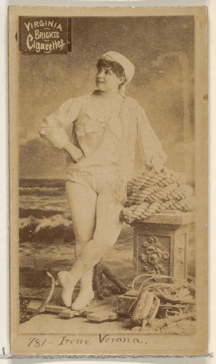 Card 781, Irene Verona, from the Actors and Actresses series (N45, Type 2) for Virginia Brights Cigarettes by Allen & Ginter, photograph, 1885-1891