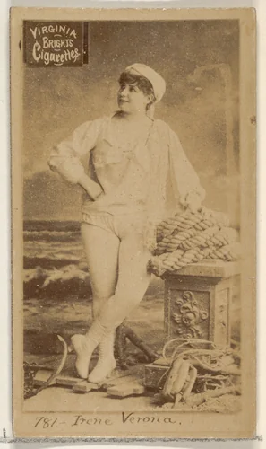 Card 781, Irene Verona, from the Actors and Actresses series (N45, Type 2) for Virginia Brights Cigarettes by Allen & Ginter, photograph, 1885-1891
