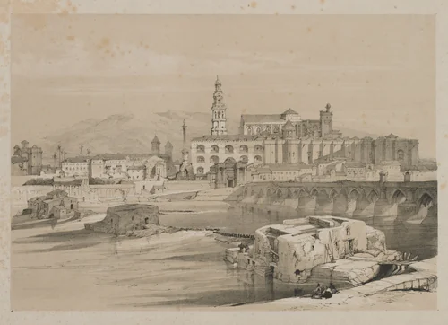 Picturesque Sketches in Spain: Remains of a Roman Bridge on the Guadalquiver, Cordova by Thomas Shotter Boys, print, 1837
