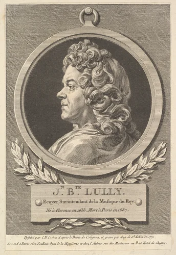 Portrait of Jean-Baptiste Lully by Augustin de Saint-Aubin, print, 1770