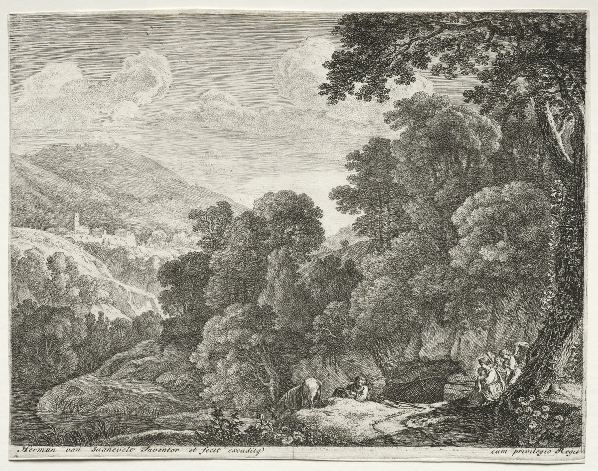 The Cave by Herman van Swanevelt, print, 1652-1654